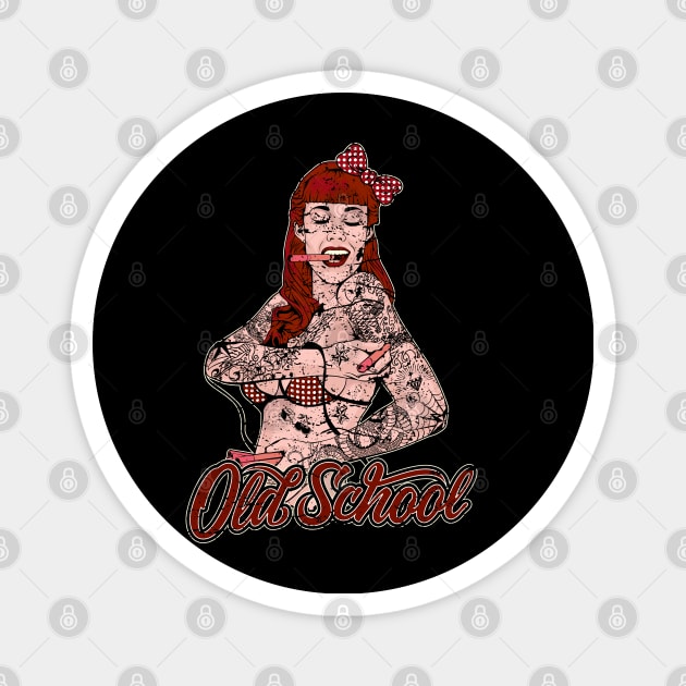 Old School Pinup Tattoo Magnet by RockabillyM